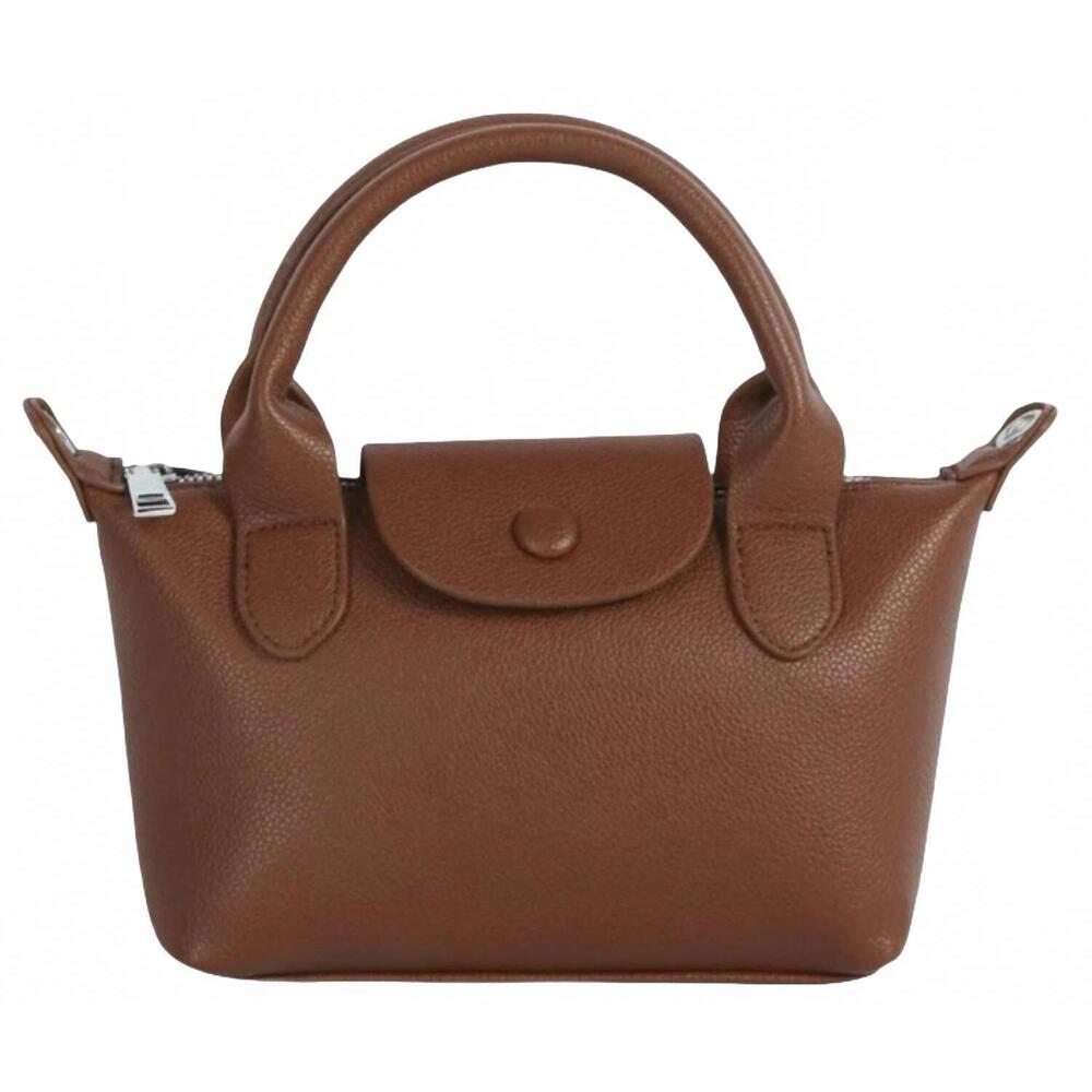 NEW CALIN COLLECTION women's mini vegan crossbody satchel in cognac